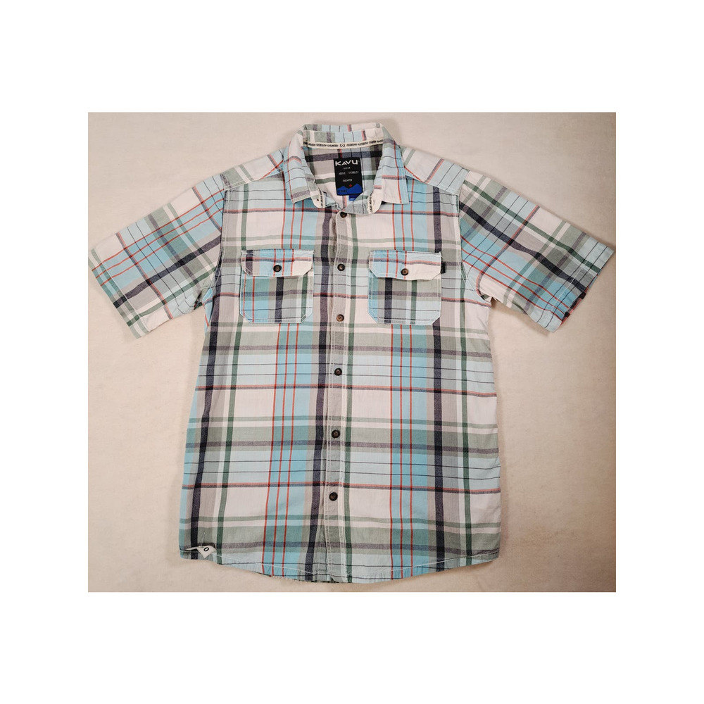 Kavu Men's Button-Down Short-Sleeved Shirt 2 Front Pockets Medium